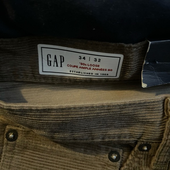 GAP 90s Loose Brown Corduroy Jean 34x32 - Picture 2 of 4